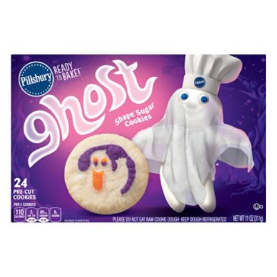  Pillsbury Ready To Bake! Shape Sugar Cookies Pre-Cut Ghost 24 Count - 11 Oz 