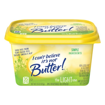 I Cant Believe Its Not Butter! Vegetable Oil Spread 30% Light - 15 Oz