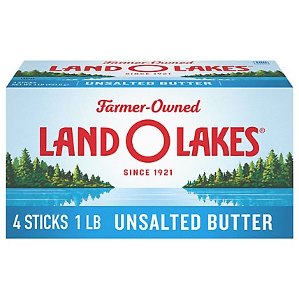 Land O Lakes Butter Stick Unsalted 4 Count - 1 Lb - Image 1