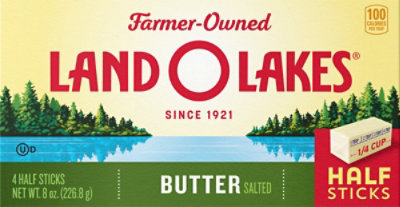 Land O Lakes Salted Butter in Half Sticks Pack - 4 - 8 Oz