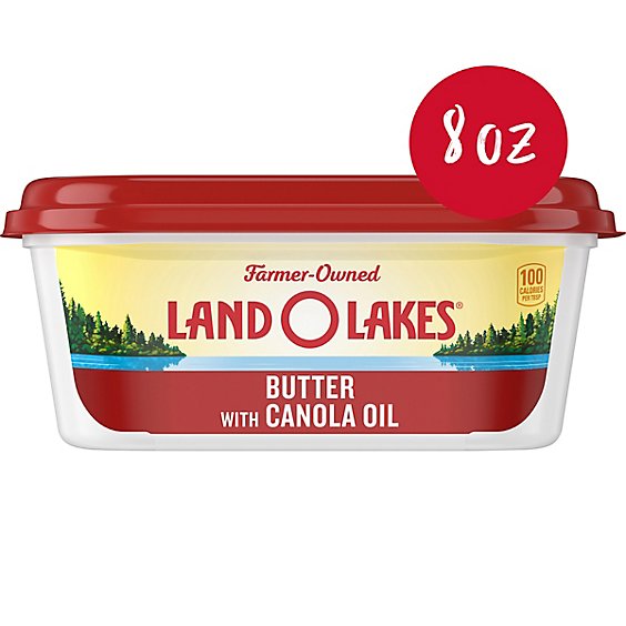 Land O Lakes Spreadable Butter with Canola Oil - 8 Oz