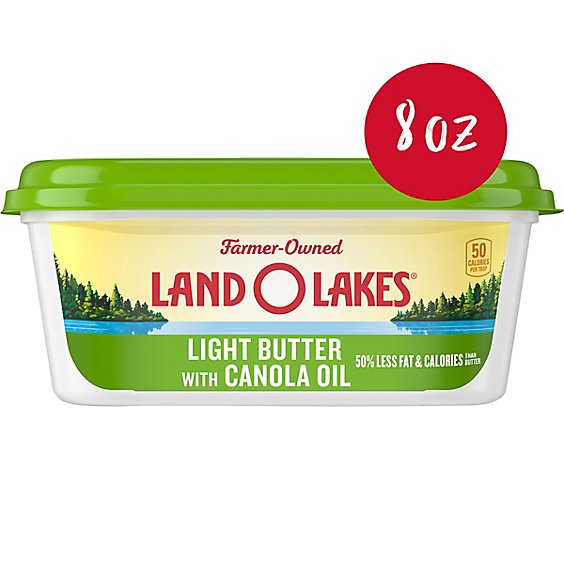 Land O Lakes Light Butter With Canola Oil Tub - 8 Oz