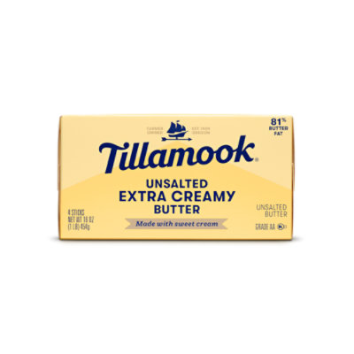Tillamook Extra Creamy Unsalted Butter Sticks, 1 lb - Mariano's