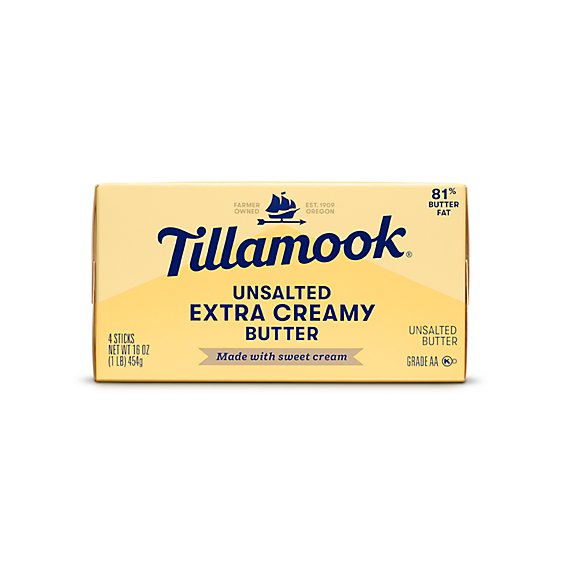 Tillamook Extra Creamy Unsalted Butter - 16 Oz