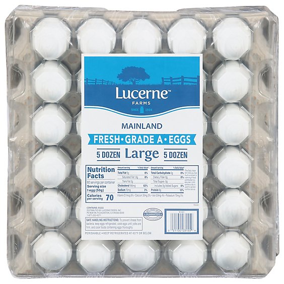 Lucerne Eggs Large Grade A - 60 Count
