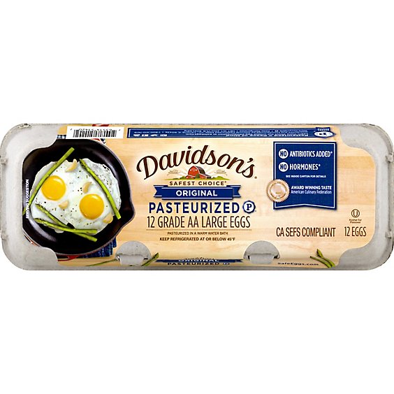 Davidsons Eggs Large Pasteurized - 12 Count