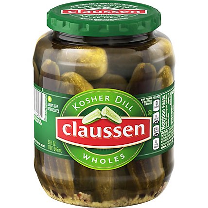 Claussen Kosher Dill Pickle Wholes Jar - 32 Fl. Oz. - Image 2