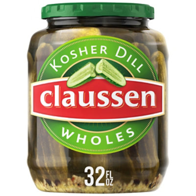Claussen Kosher Dill Pickle Wholes Jar - 32 Fl. Oz.