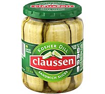 Claussen Kosher Dill Pickle Sandwich Slices Jar - 20 Fl. Oz.