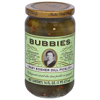 Bubbies Kosher Dill Pickles - 16.9 Fl. Oz. - Image 1