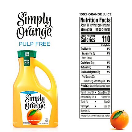Simply Orange Juice Pulp Free With Calcium & Vitamin D - 2.63 Liter - Image 4