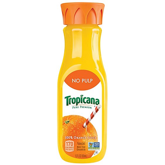 Tropicana Juice Pure Premium Orange No Pulp Chilled - 12 Fl. Oz.