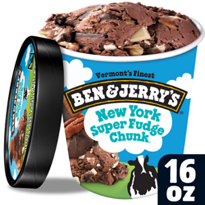 Ben & Jerrys Ice Cream New York Super Fudge Chunk 1 Pint - 16 Oz