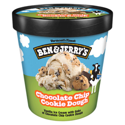 Ben & Jerrys Ice Cream Chocolate Chip Cookie Dough 1 Pint - 16 Oz