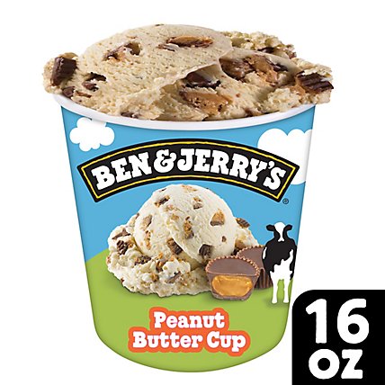 Ben & Jerrys Ice Cream Peanut Butter Cup 1 Pint - 16 Oz - Image 2
