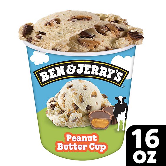 Ben & Jerrys Ice Cream Peanut Butter Cup 1 Pint - 16 Oz