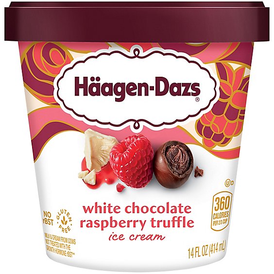 Haagen-Dazs Ice Cream White Chocolate Raspberry Truffle - 14 Fl. Oz.