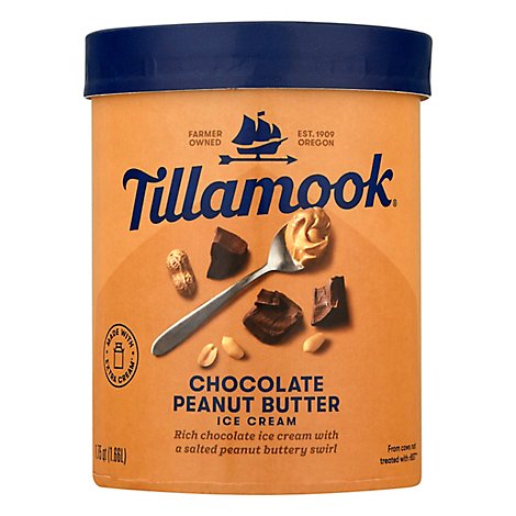 Tillamook Chocolate Peanut Butter Ice Cream - 1.75Quart
