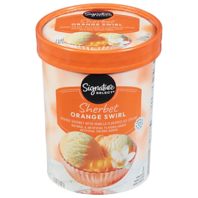 Signature SELECT Ice Cream Orange Sherbet & Vanilla - 1.75 Quart - Image 3