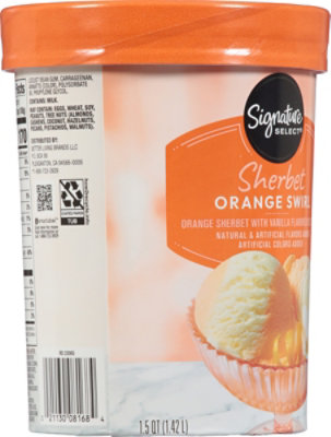 Signature SELECT Ice Cream Orange Sherbet & Vanilla - 1.75 Quart - Image 6