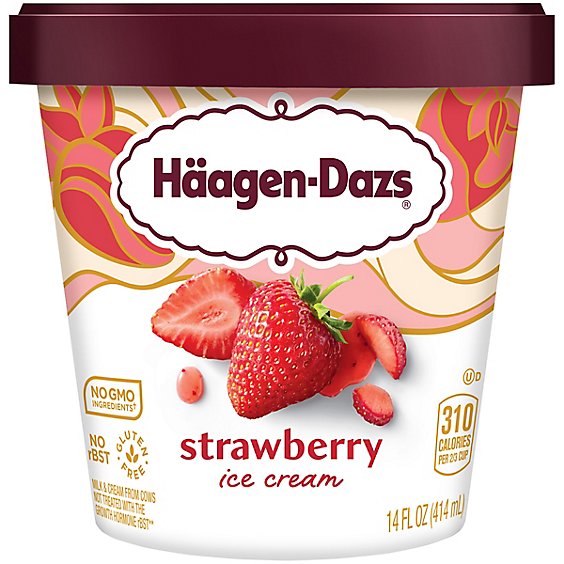 Haagen-Dazs Ice Cream Strawberry - 14 Fl. Oz.
