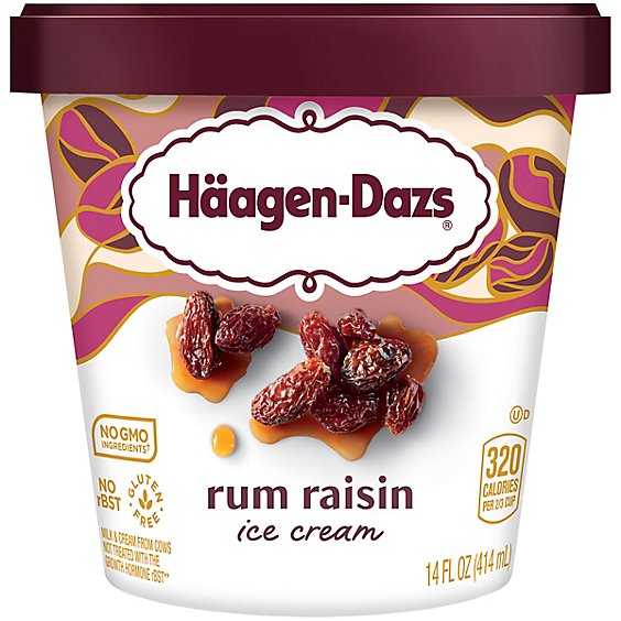 Haagen-Dazs Ice Cream Rum Raisin - 14 Fl. Oz.