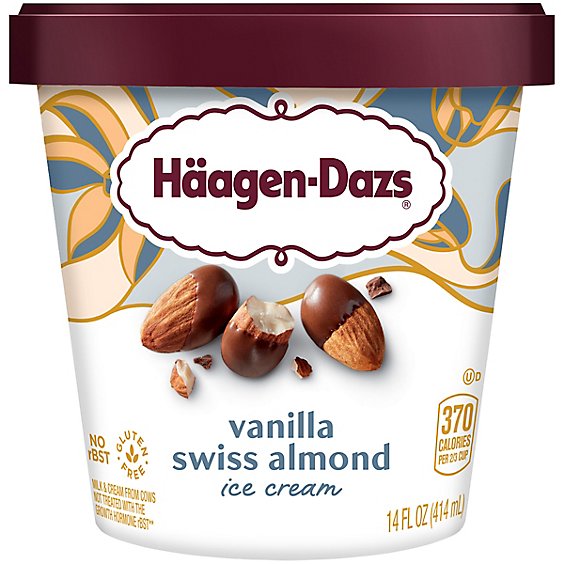 Haagen-Dazs Ice Cream Vanilla Swiss Almond - 14 Fl. Oz.