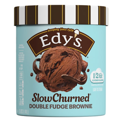 Dreyers Edys Ice Cream Slow Churned Light Double Fudge Brownie - 1.5 Quart