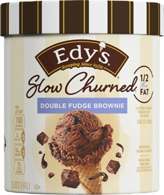 Dreyers Edys Ice Cream Slow Churned Light Double Fudge Brownie - 1.5 Quart - Image 2