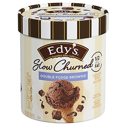 Dreyers Edys Ice Cream Slow Churned Light Double Fudge Brownie - 1.5 Quart - Image 1