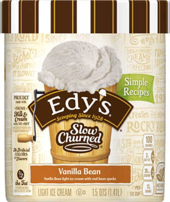 Edy's And Dreyer's Slow Churned Vanilla Bean Light Ice Cream - 1.5 Quart - Image 2