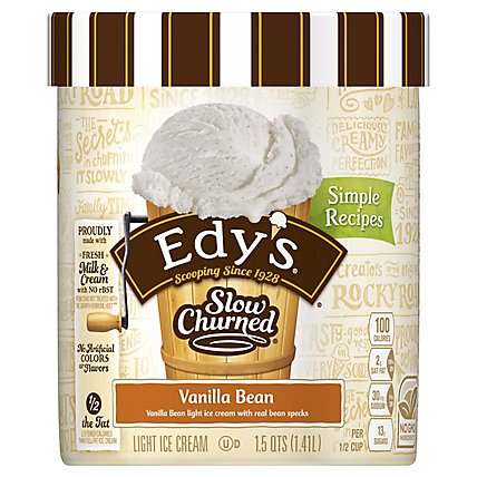 Dreyer's EDY's Slow Churned Vanilla Bean Ice Cream - 1.5 Quart - Image 1