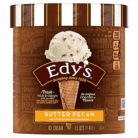 Dreyers Edys Ice Cream Grand Butter Pecan - 1.5 Quart