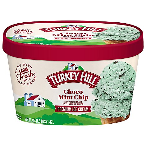 Turkey Hill Ice Cream Premium Original Recipe Choco Mint Chip - 48 Oz