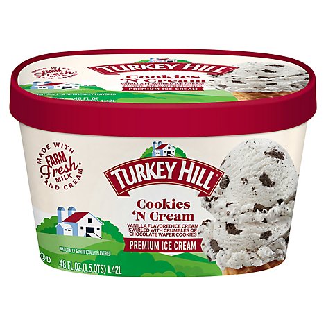 Turkey Hill Ice Cream Premium Cookies n Cream Original Recipe - 48 Oz