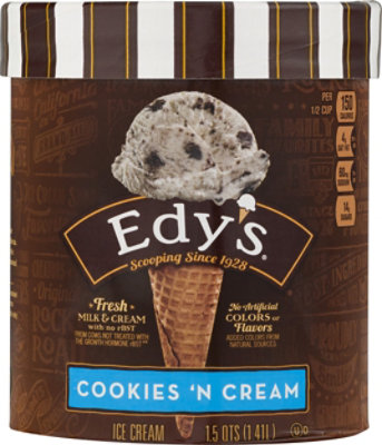 Edy's And Dreyer's Grand Cookies N Cream Ice Cream - 1.5 Quart - Image 1