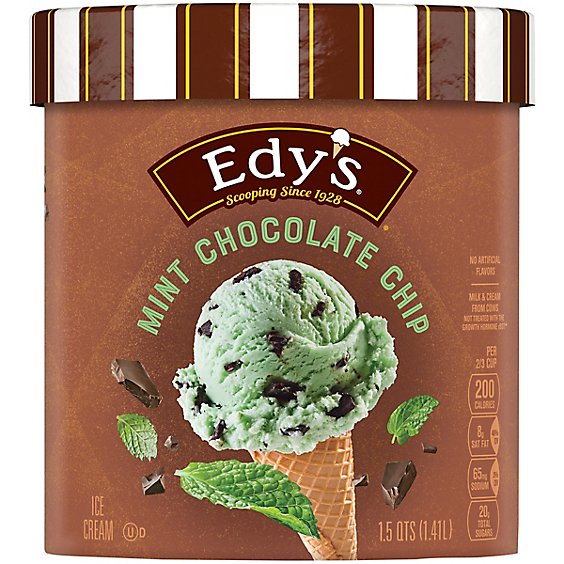 Edy's And Dreyer's  Grand Mint Chocolate Chip Ice Cream - 1.5 Quart