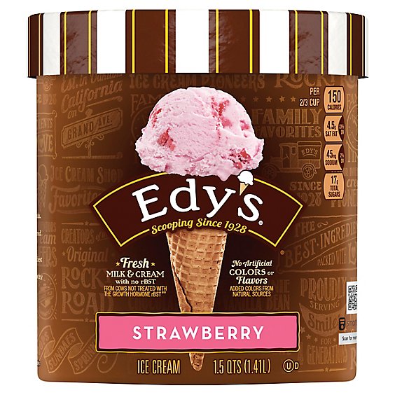Dreyers Edys Ice Cream Grand Strawberry - 1.5 Quart