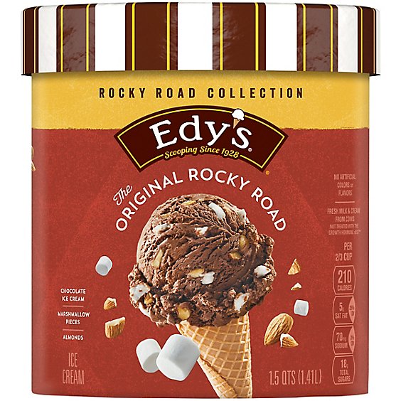 Edy's And Dreyer's The Original Rocky Road Ice Cream - 1.5 Quart