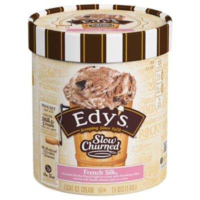 Dreyers Edys Ice Cream Slow Churned Light French Silk - 1.5 Quart