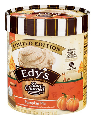 Dreyers Edys Ice Cream Slow Churned Light Pumpkin Pie Limited Edition ...