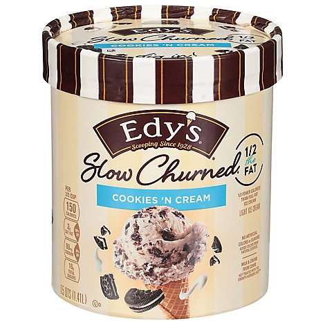 Dreyers Edys Ice Cream Slow Churned Light Cookies N Cream - 1.5 Quart