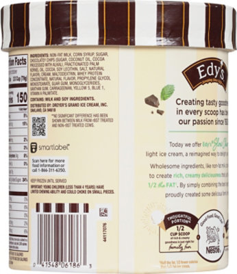 Edy's And Dreyer's Slow Churned Mint Chocolate Chip Light Ice Cream - 1.5 Quart - Image 6