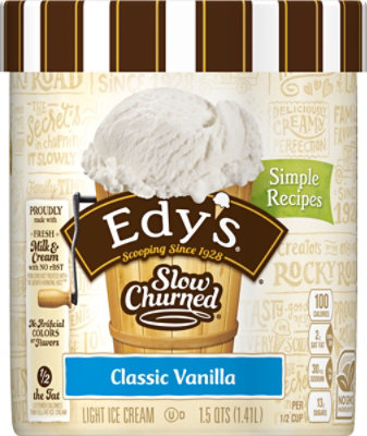 Edy's And Dreyer's Slow Churned Classic Vanilla Light Ice Cream - 1.5 Quart - Image 2