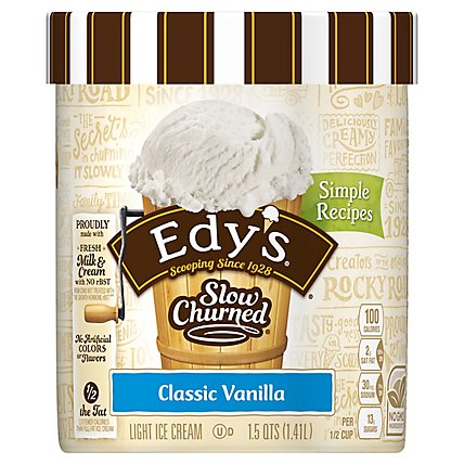 Dreyer's EDY's Slow Churned Vanilla Light Ice Cream - 1.5 Quart - Image 1