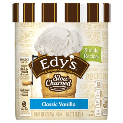 Dreyers Edys Ice Cream Slow Churned Light Vanilla - 1.5 Quart