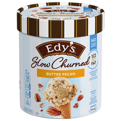 Dreyers Edys Ice Cream Slow Churned Light No Sugar Added Butter Pecan - 1.5 Quart