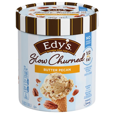 Dreyers Edys Ice Cream Slow Churned Light No Sugar Added Butter Pecan - 1.5 Quart