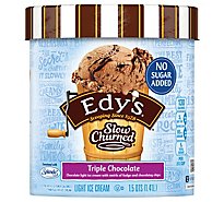 Dreyers Edys Ice Cream Slow Churned Light No Sugar Added Triple Chocolate - 1.5 Quart