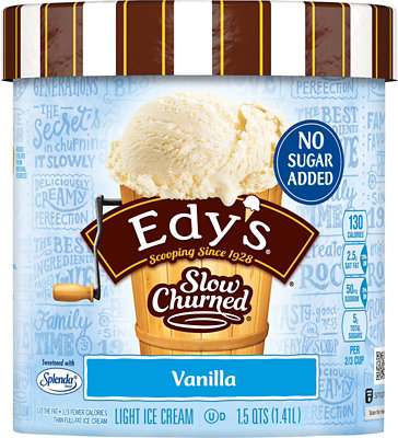 Dreyers Edys Ice Cream Slow Churned Light No Sugar Added Vanilla - 1.5 Quart - Image 3